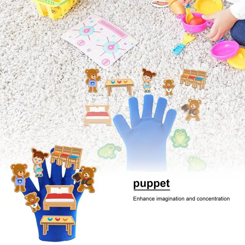 Handpuppe Lehrmittel Handpuppen Handschuh Puppe Puppe Tiere Handschuhe mit Zubehör für Kinder Geschichtenerzählen Spaß Spielzeug Requisiten