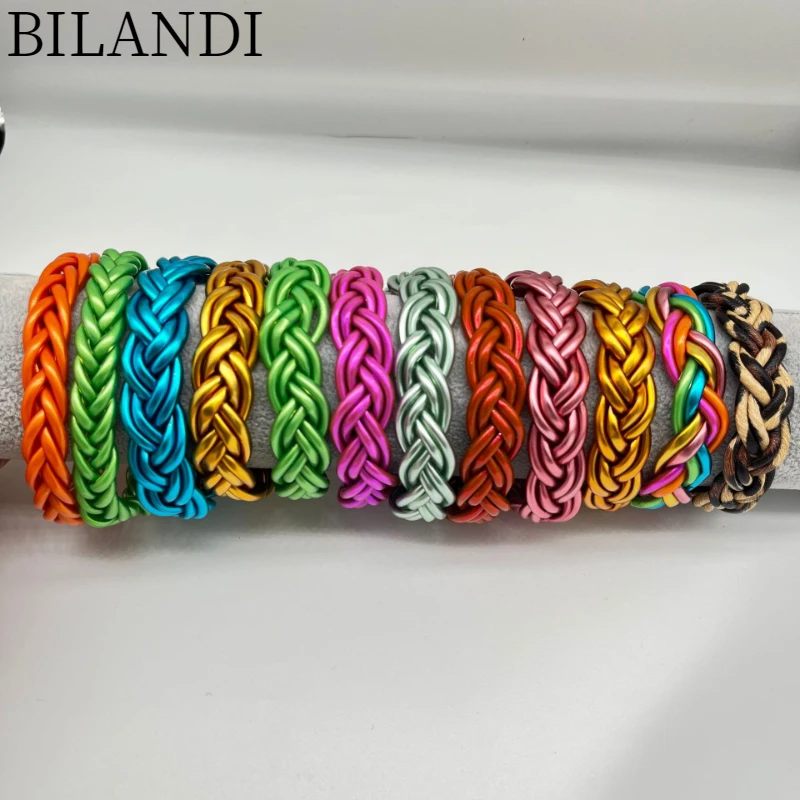 Bilandi Fashion Jewelry Weave Bracelet Popular Style Colorful New Silicon Bangles Bracelet For Women Female Gift