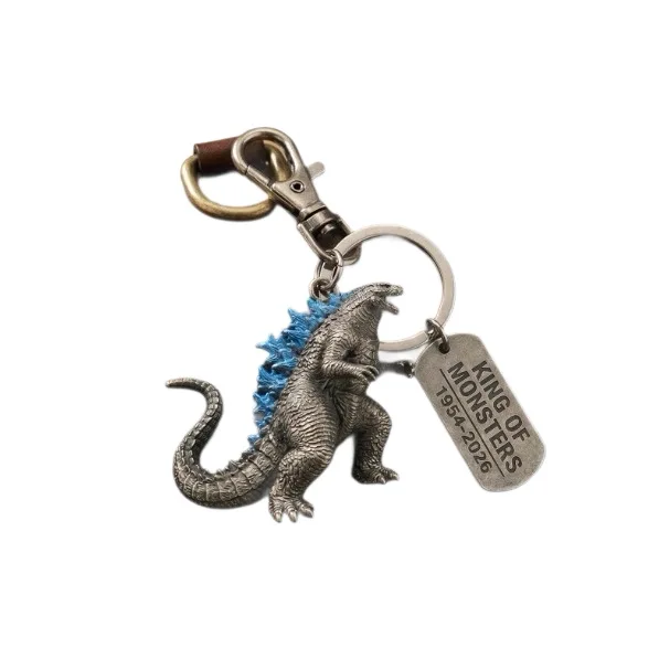 3 types Godzilla Keychain Metal Pendant Creative Personality Trendy Cool Car Bag Hanging Gift Toy Gifts