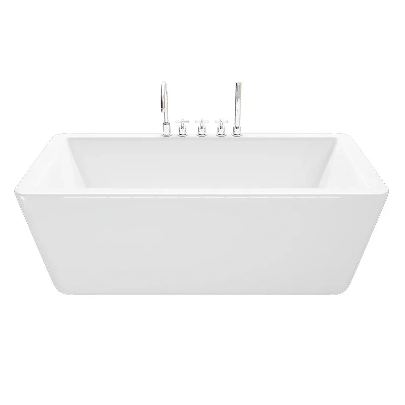 Bevel Right Angle Rectangle Acrylic Freestanding Bathtub for Home Use