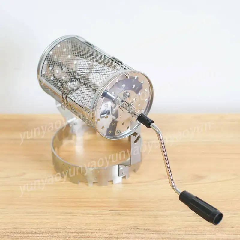 Home Hand Crank Coffee Roaster Manual Net Type Green Coffee Bean Roaster Compact Design