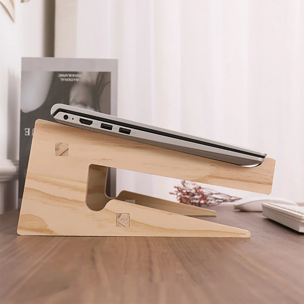 Simple Solid Wood Laptop Stand Removable Vertical Bracket Cooling Base For Macbook Air Pro Accessories Convenient