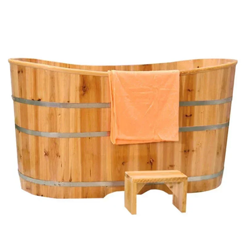 

Fragrance Household Bathtub Personal Backrest Exquisite Wooden Bathtub Comfortable Baignoire Pliable Abulte Furniture