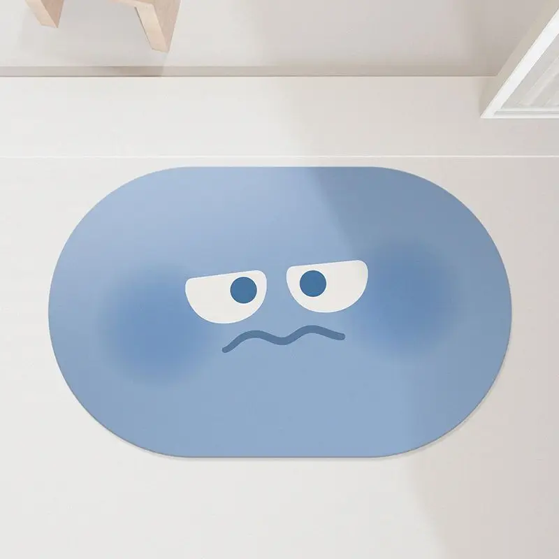Cartoon Expression Diatomaceous Mud Bathroom Absorbent Quick Drying Foot Mat, Household Wear-resistant Bathroom Anti Slip Mat