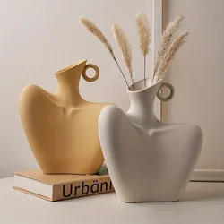 Clavicle-Shaped Vase Style Ceramic Vase Decorative Vase for Table Centerpieces Aesthetic Decorative Vase for Home Offic