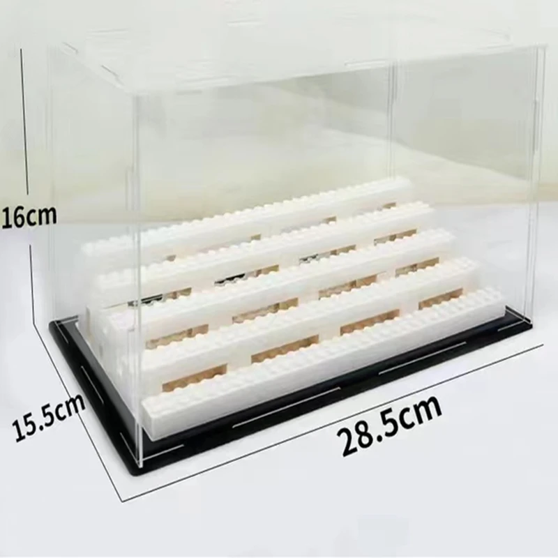 Compatible with small particle building blocks display box step acrylic cover shelf small figures assembling building blocks