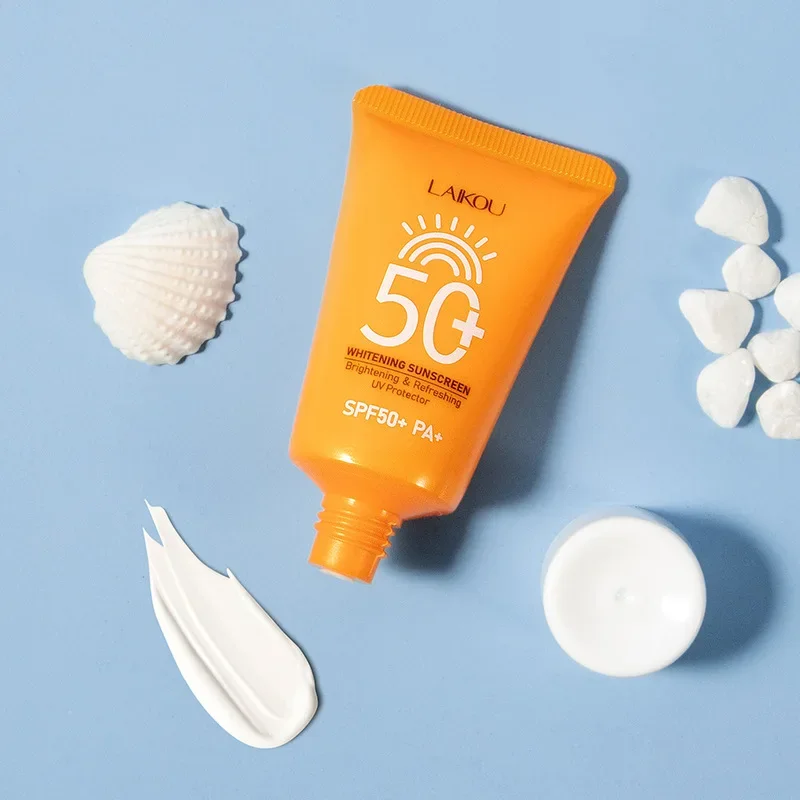 LAIKOU Spf 50+ واقي من الشمس لحماية الوجه للعناية بالبشرة بالطاقة الشمسية أنبوب مزدوج متعدد التأثير PA + واقي من الشمس للوجه مانع للطاقة الشمسية 30 جرام