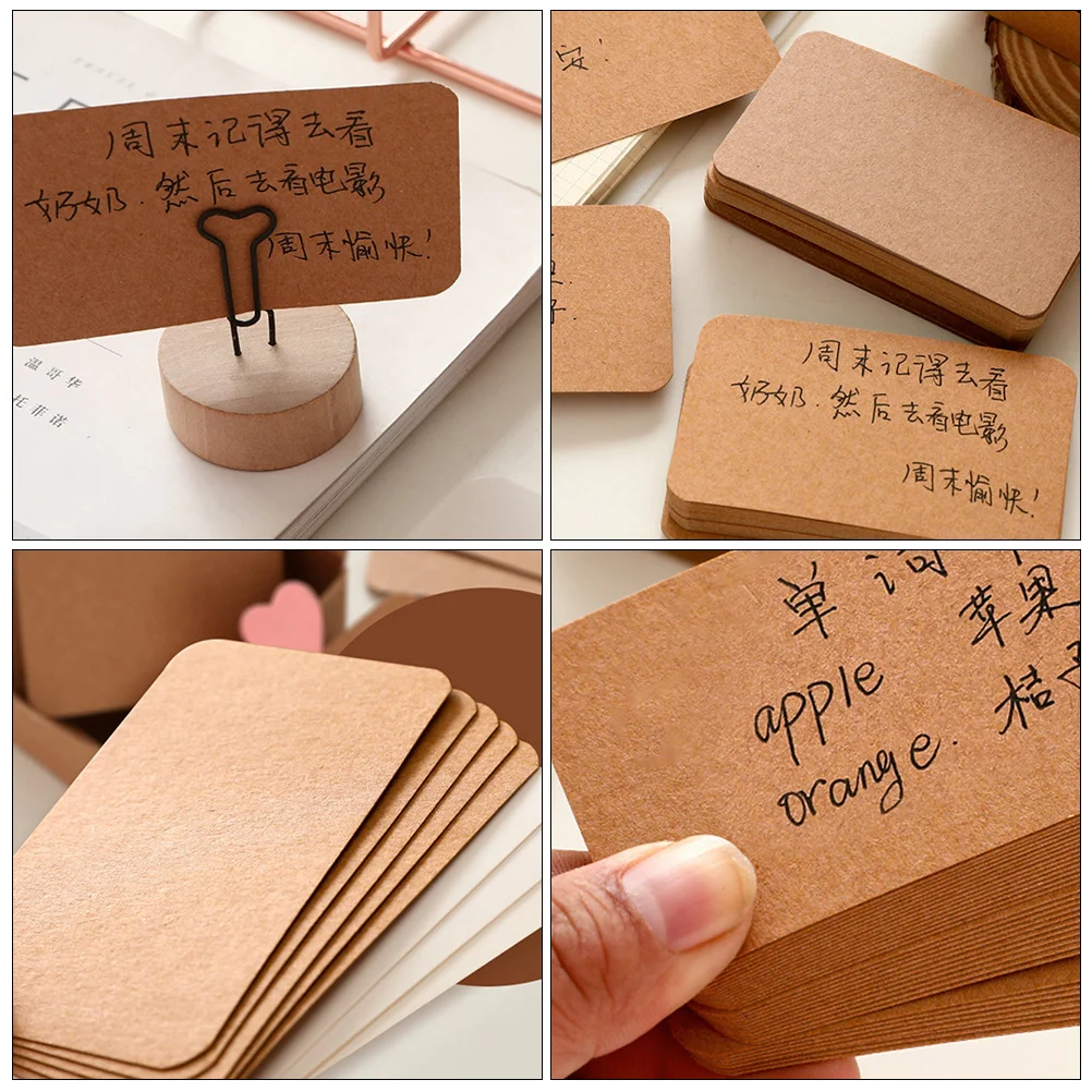 300 Pcs Kraft Cardboard Note Cards Blank Flash to Write on Small Index Paper Office