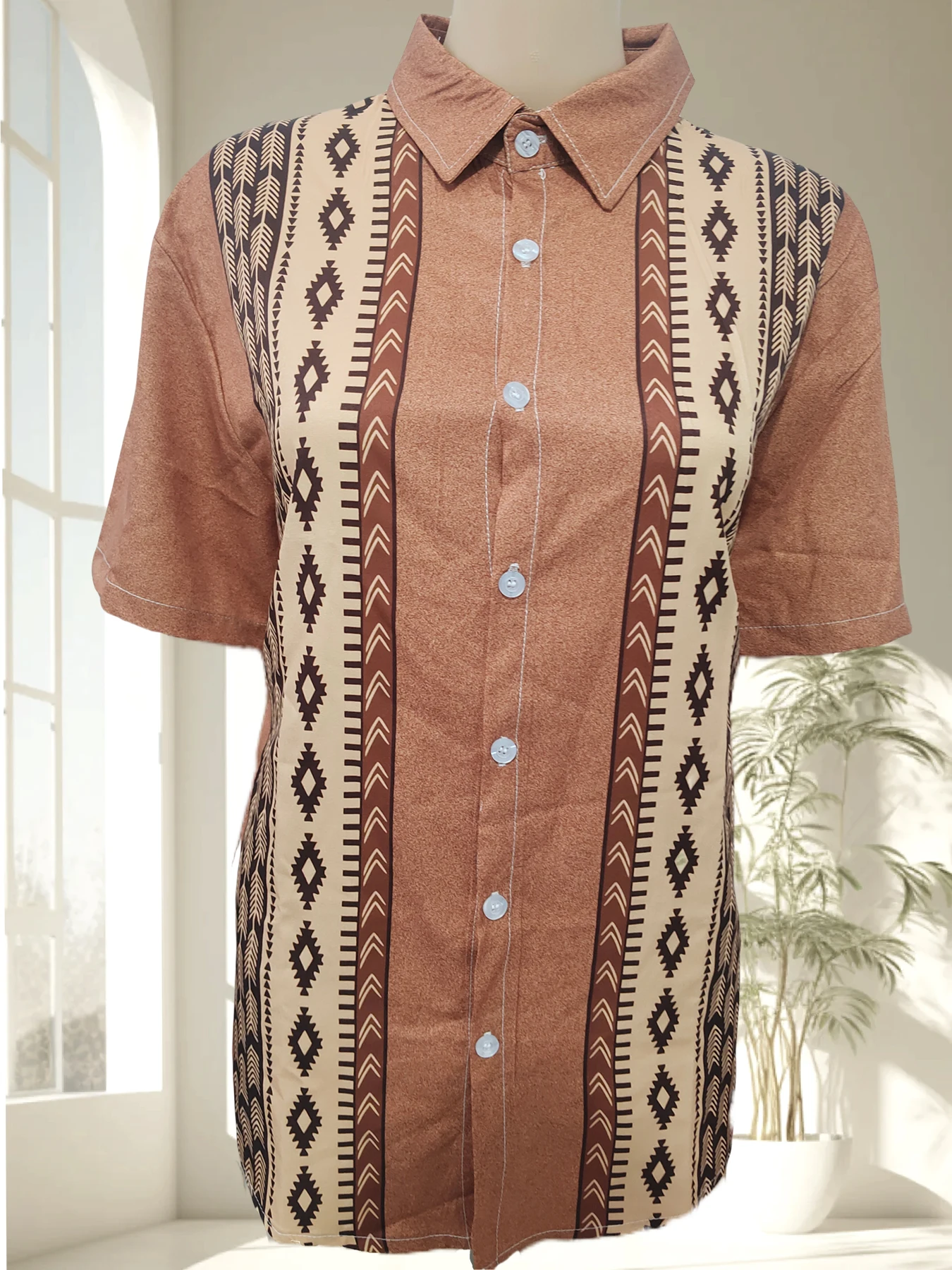 

2025 Мужская летняя рубашка с коротким рукавом и принтом для мужчин, повседневный топ, тонкая пляжная рубашка, мужская одежда, поло с высоким воротником