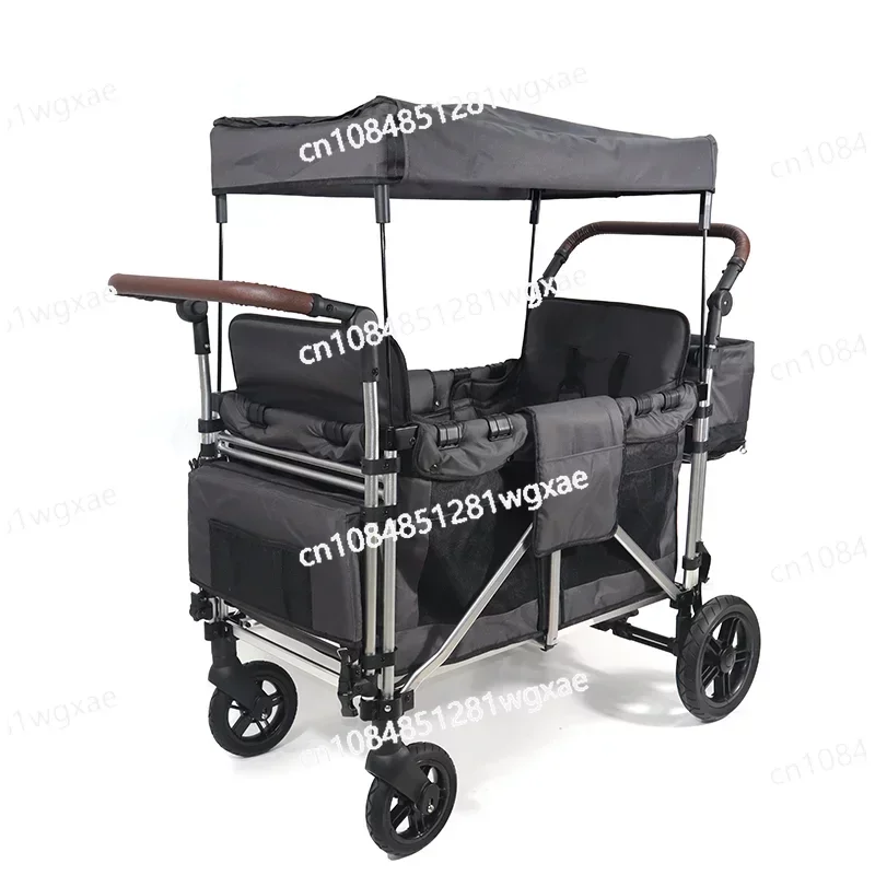 Dual Push Station Wagon Multifunctional 2-seater Folding Cart