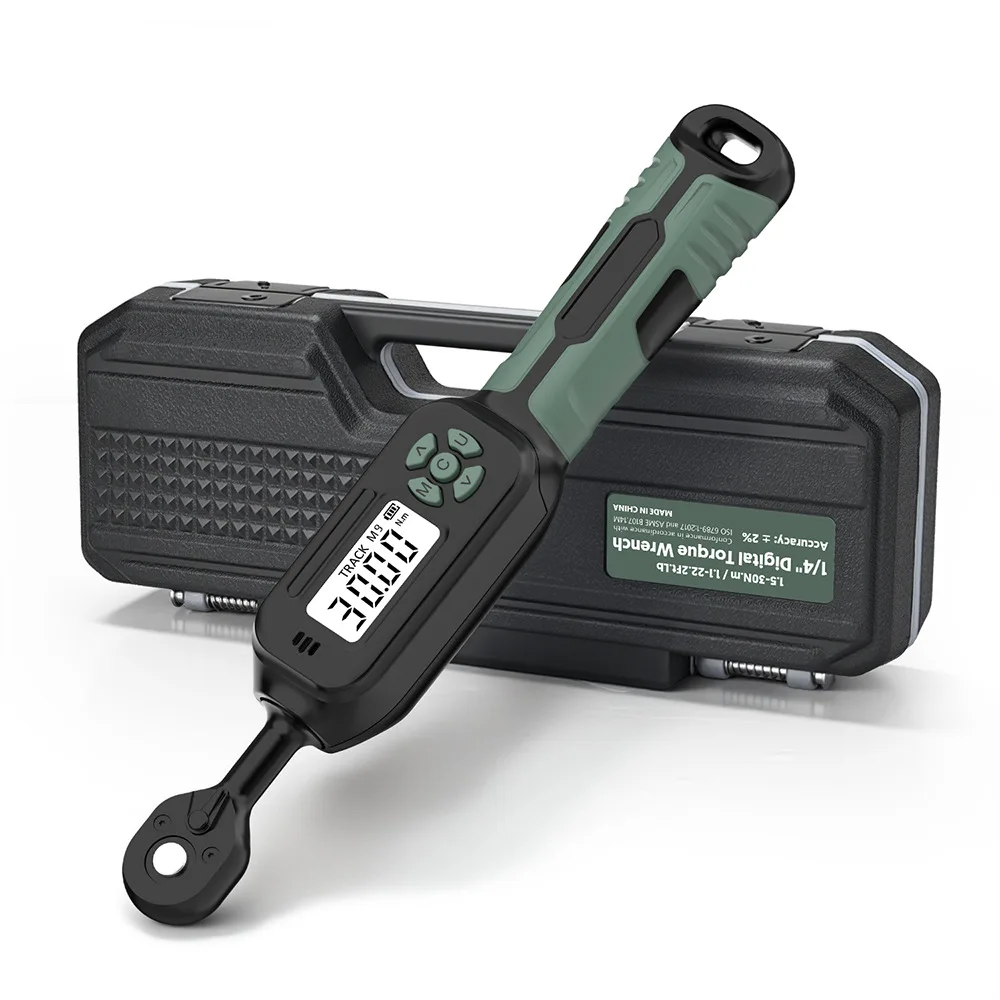 Toolisyn Digital Torque Wrench 1/4 3/8 Drive 1.5-135N.m ±2% Accuracy LED Display Multiple alarmst for Auto Motorcycle Bike