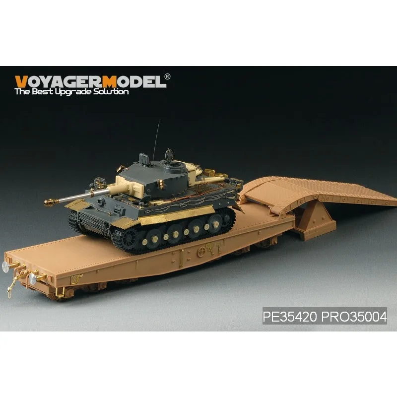 Voyager modelo PE35420 1/35 escala WWII alemán Schwere Plattformwagen tipo Ssyms 80 (para TRUMPETER 00221)