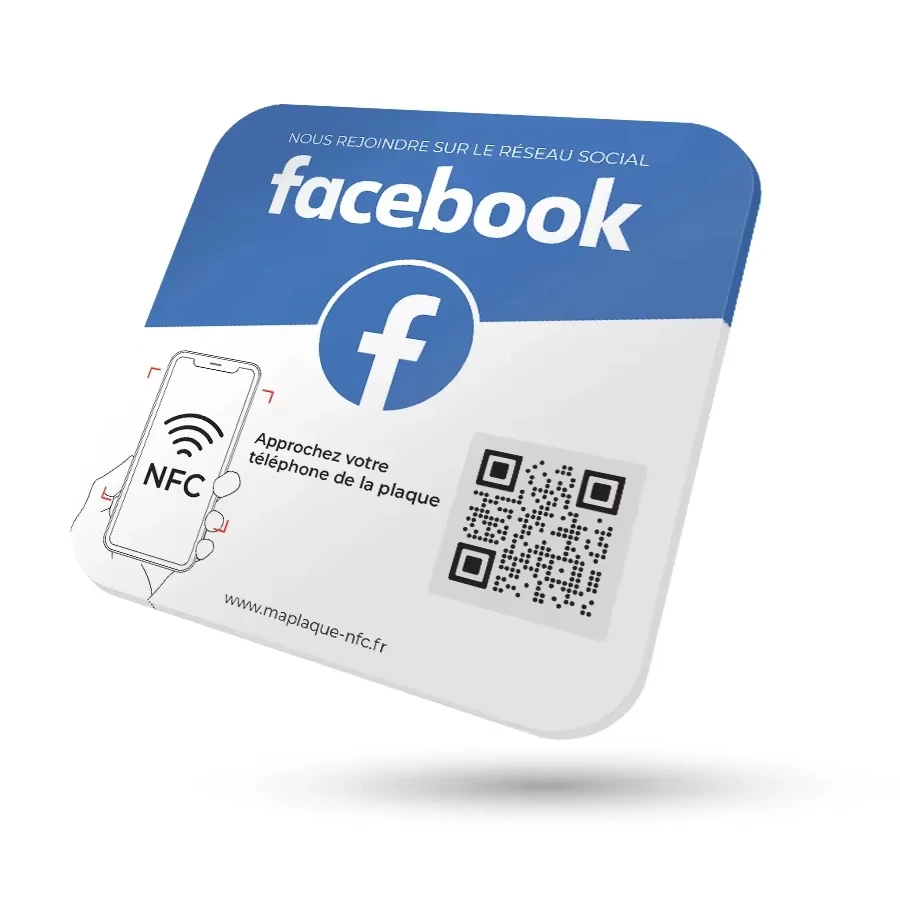 Custom Social Media Sign NFC Tap or Scan QR Code Sign Acrylic Google Review Sign Instagram Facebook WiFi Network Display Plates