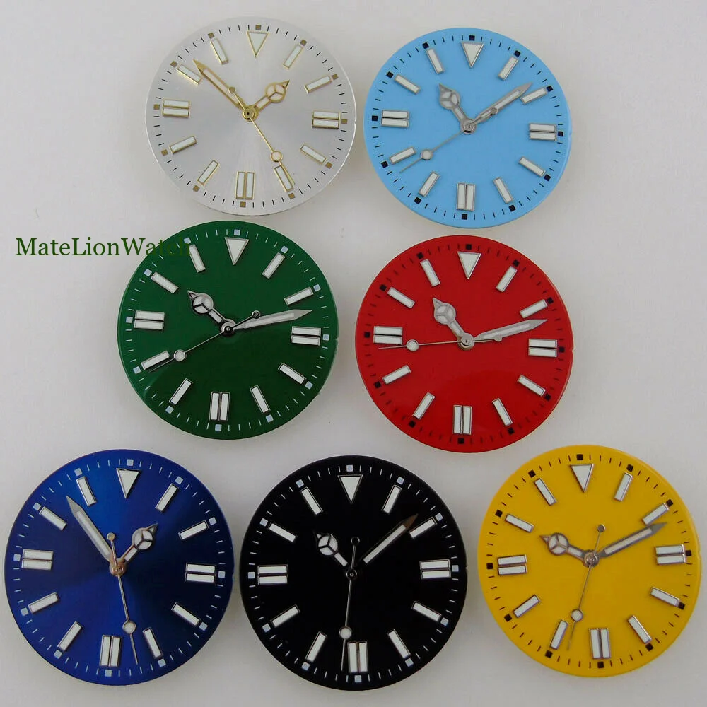 

31mm/28.5mm For NH35 Miyota8215 821A ETA 2824 DG2813 Watch Dial +Hands Blue Lume