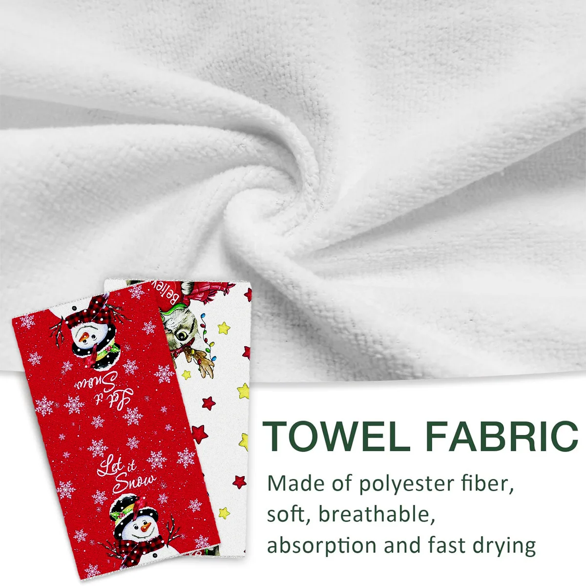 Christmas Kitchen Dish Towels Snowman Christmas Tree Festivals Printed Table Decorated Towels