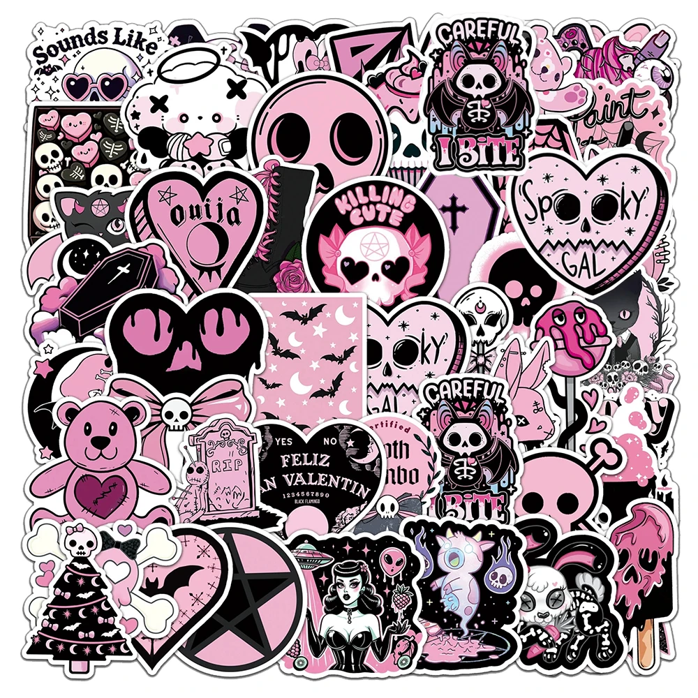 10/30/50 stücke Nette Cartoon Schwarz und Rosa Teufel Aufkleber Aufkleber DIY Laptop Telefon Fall Kühlschrank Auto Fahrrad dekoration Aufkleber Kinder Spielzeug