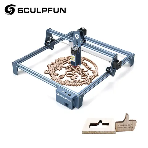 SCULPFUN S9 90W Macchina per incisione laser ad effetto Tecnologia di modellatura del raggio laser ultrasottile Macchina per incisore acrilico 410x420mm