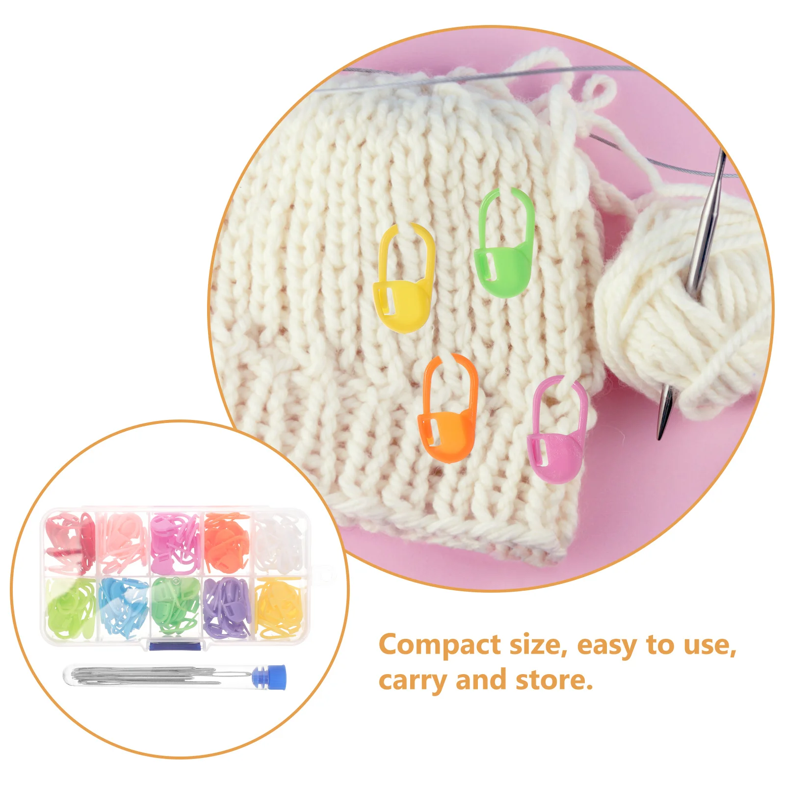 

1Set Multi Color Stitch Markers Durable Plastic Rings for Knitting Crochet Easy Use DIY Crafts Needle Clip Knitting Tools