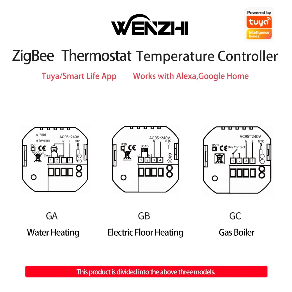 Imagem -02 - Controlador de Temperatura Termostato de Aquecimento Wifi Piso Quente Caldeira a Gás Digital Tuya Smart Life Alexa Assistente Doméstico do Google 220v