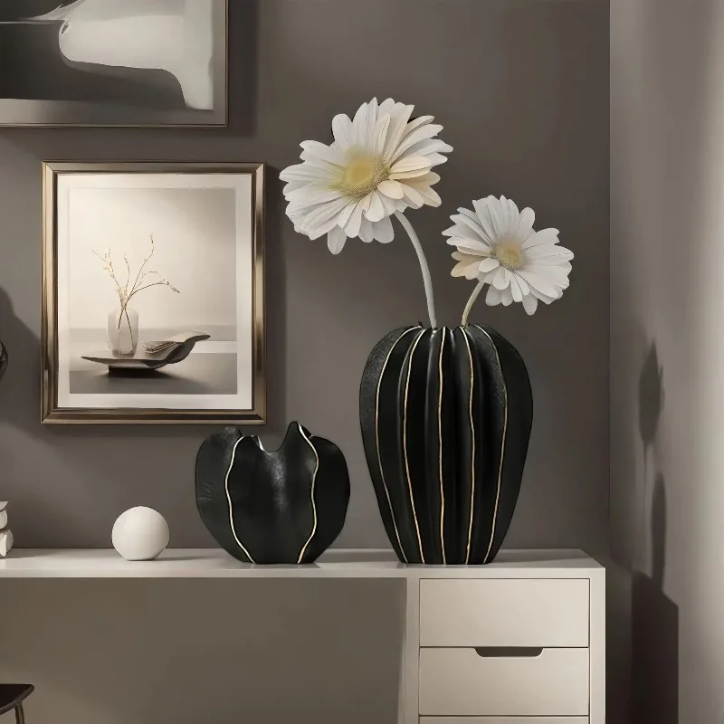 Ceramic Vase Star Fruit Shape Wrinkled Protrusion Flower Vase Flower Arrangement Accessories Terrarium Home Decoration