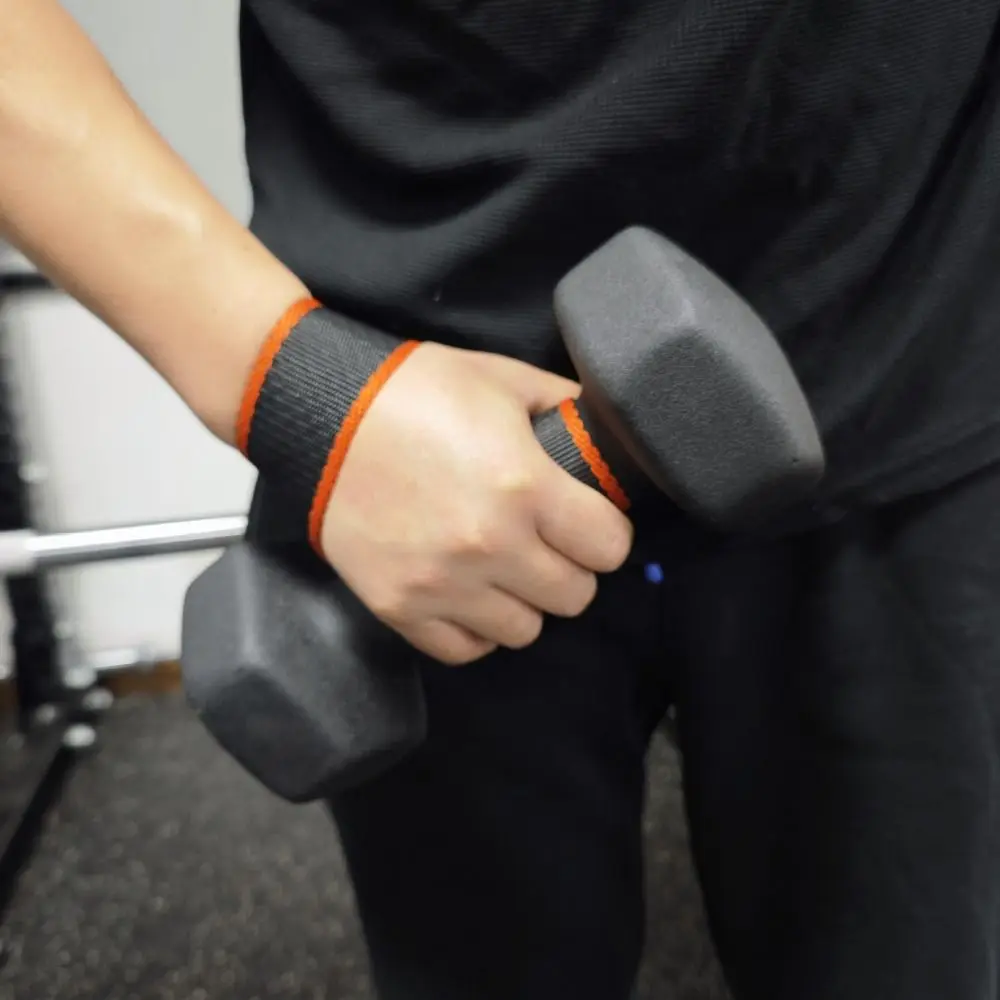 

1 Pair Orange&Black Fitness Lifting Straps Non-slip Wear-resistant Weightlifting Wrist Wraps Adjustable Durable