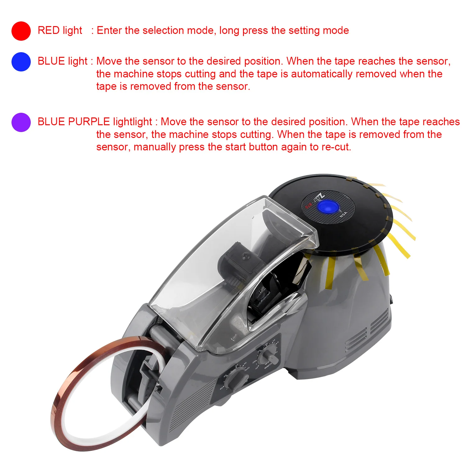 Imagem -02 - Dispensador de Fita de Embalagem Automática M1000 Zcut-9 Fita Adesiva Máquina de Corte Cortador 220v 110v Equipamento de Escritório Cortador de Fita