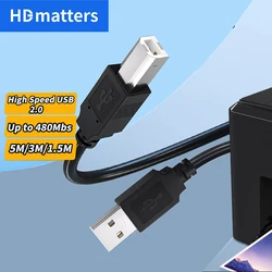 USB Printer cable Ultra long 5M USB 2.0 A male to B male printer cable kabel USB cable for Printer HP Canon Zibra Scanner lenovo