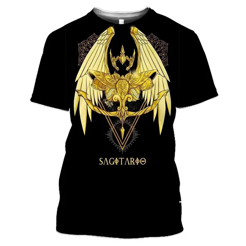 Sommer Saint Seiya Anime 3D-Druck T-Shirts für Männer und Frauen Lässige Mode Übergroße Kurzarm-T-Shirts Herren-Oberteile Männerkleidung – Detail 9