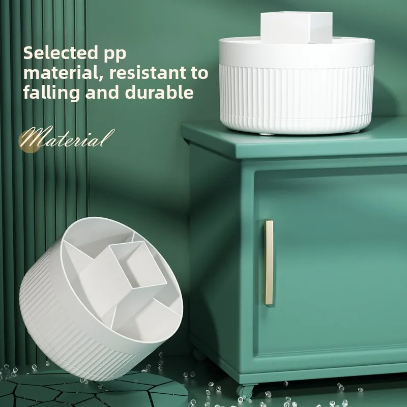 回転式メイクブラシオーガナイザー、眉毛・アイライナーブラシ用回転式化粧品収納ボックス、化粧台デスクトップ用