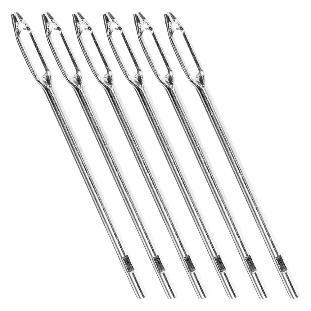 

6pcs Tire Repair Needle Glue Strip Puncture Kit Silver Steel Lever Tool Bike Light Auto T Handle Tire Plug Durable Easy Use