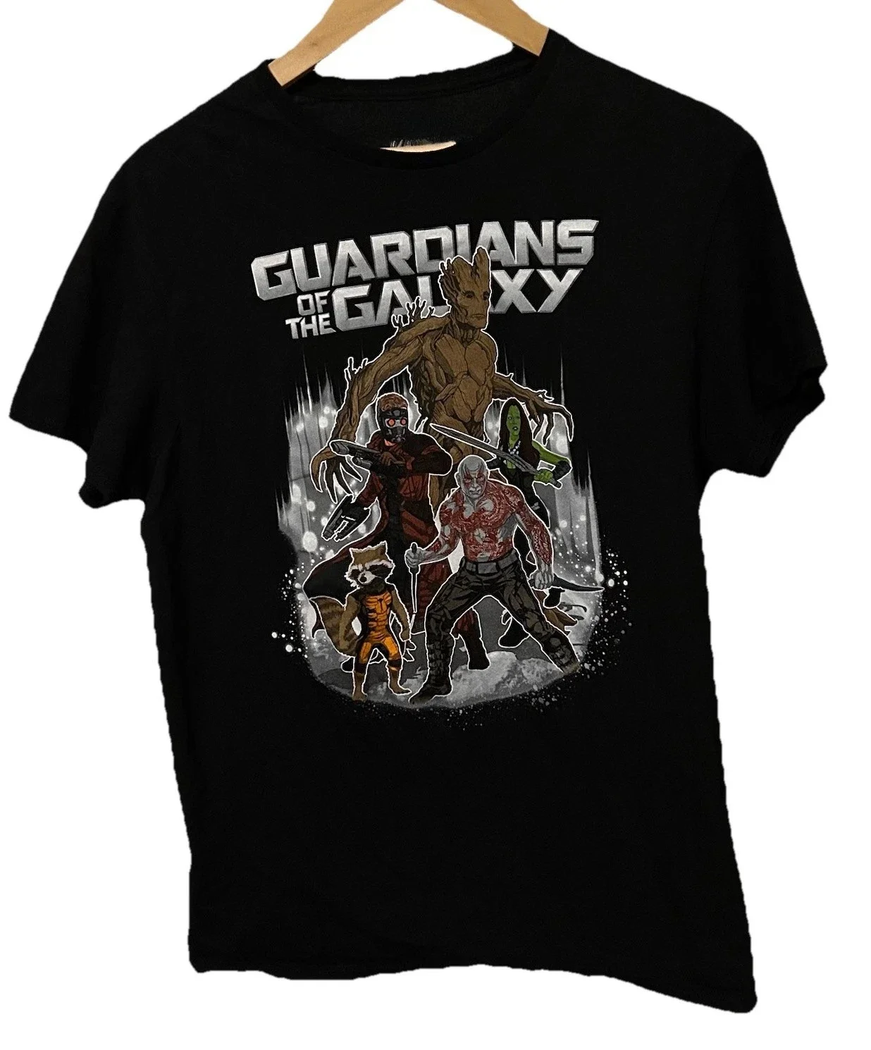 Marvel genuino nuevo guardianes de la GALAXY GROOT ROCKET DRAX estampado de cómic hombres y mujeres camiseta Casual suelta de manga corta