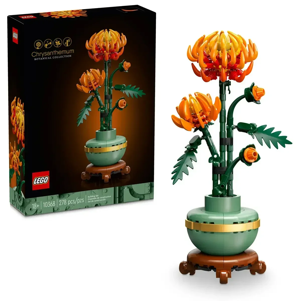 LEGO 10368 Chrysanthemum 2024 New Building Block Toy Eternal Flower Ornament for Boys and Girls' Birthday Gifts (278Pieces)