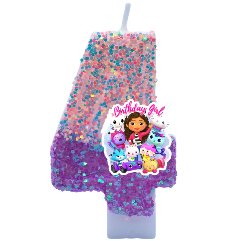 Niedliche Gabbys Dollhouse Nummer 0-9 Anime 3D-Kerze Kindergeburtstag Party Geburtstagstortenkerzen Babyparty Geschenke – Detail 4