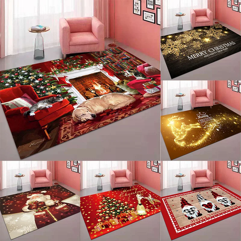 Christmas home decoration carpet living room sofa table large area  entrance door mat bed  bedside foot