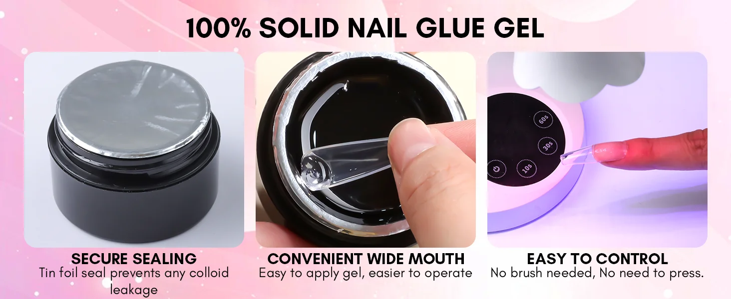 Makart fester Nagel gel kleber für weiche Gel nagels pitzen klare Acryl nagels pitzen fester Gel nagel kleber zum Drücken auf Nägel künstliche Nägel – Detail 6