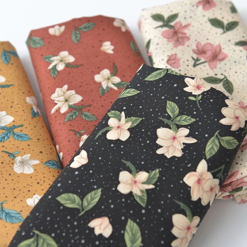 

Floral Pastoral Poplin Cotton Fabric DIY Children's Wear Cloth Make Bedding Quilt Home Decoration Fabric