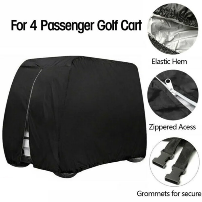 4 Passengers Golf Cart Cover Waterproof Zipper Storage Dustproof Cover For Golf Cart