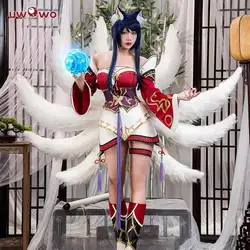 IN STOCK UWOWO League of Legends/LOL: Ahri Champion Nine Tails Wildd Riftt Game Cosplay Costume Ahri Halloween Cosplay