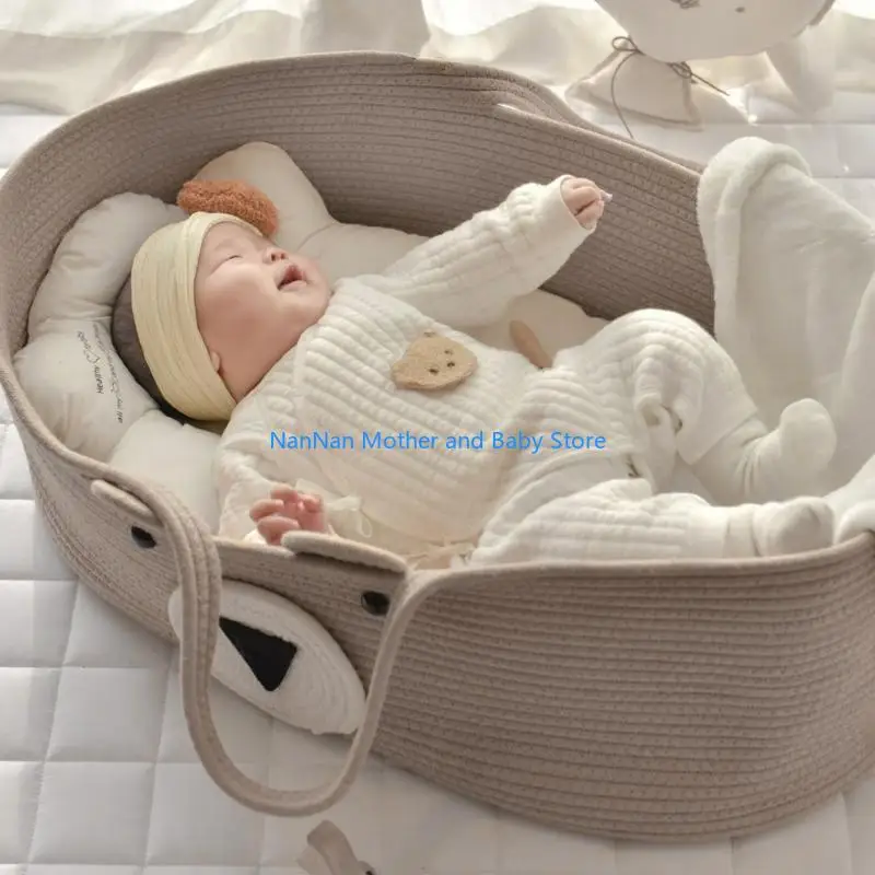 سلة موسى المصنوعة من حبل قطني قابلة للحمل لتغيير الطاولة لخزانة الملابس مقاس 70 سم/28 بوصة #2