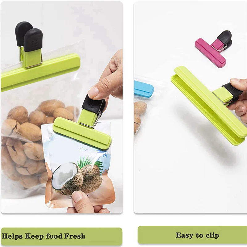 

ABUN-18 Pack Chip Clips, Food Bag Clips (6 BIG & 12 Small Size ), Kitchen Clips Chip Bag Sealing Clips