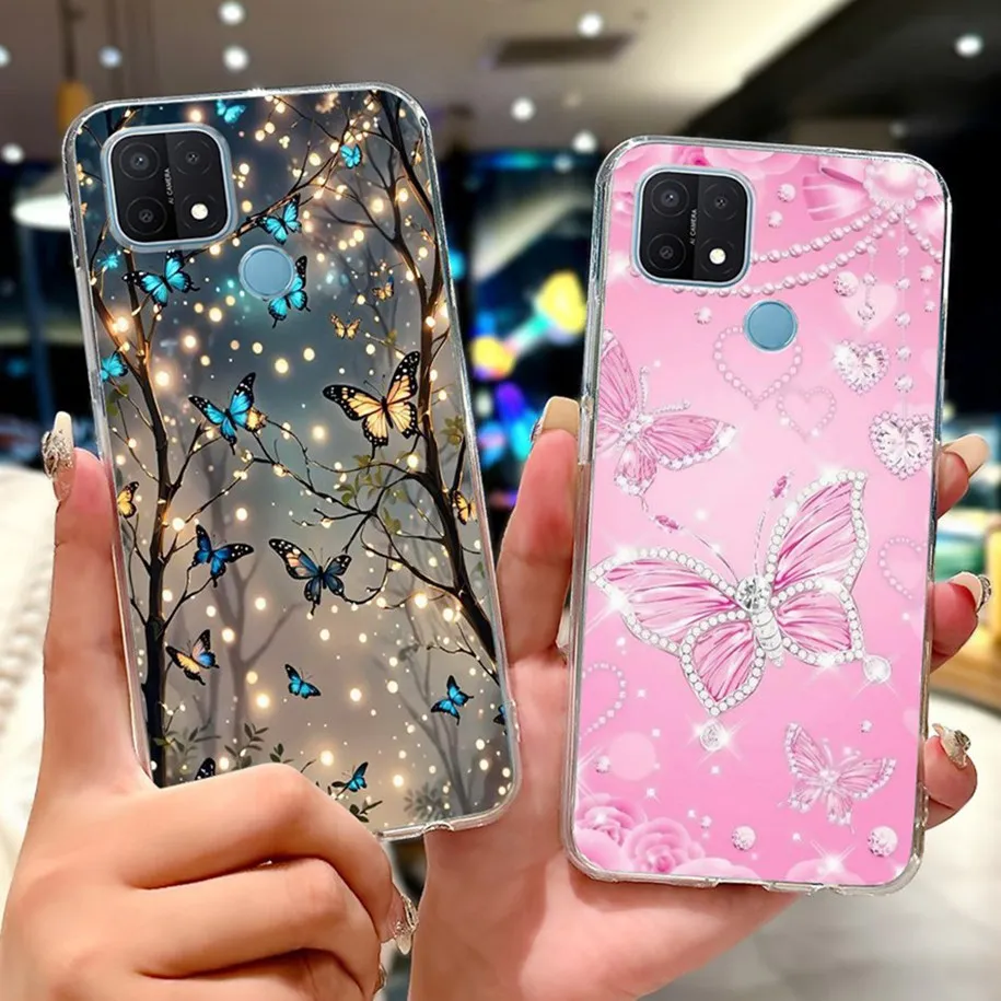 Для OPPO A15 CPH2185 Чехол Модный прозрачный силиконовый мягкий чехол из ТПУ с бабочкой для OPPO A15S CPH2179 Funda OPPOA15 OPPOA15S Etui Для OPPO A15 CPH2185 Чехол Модный прозрачный силиконовый мягкий чехол из ТПУ с бабочкой для OPPO A15S CPH2179 Funda OPPOA15 OPPOA15S Etui