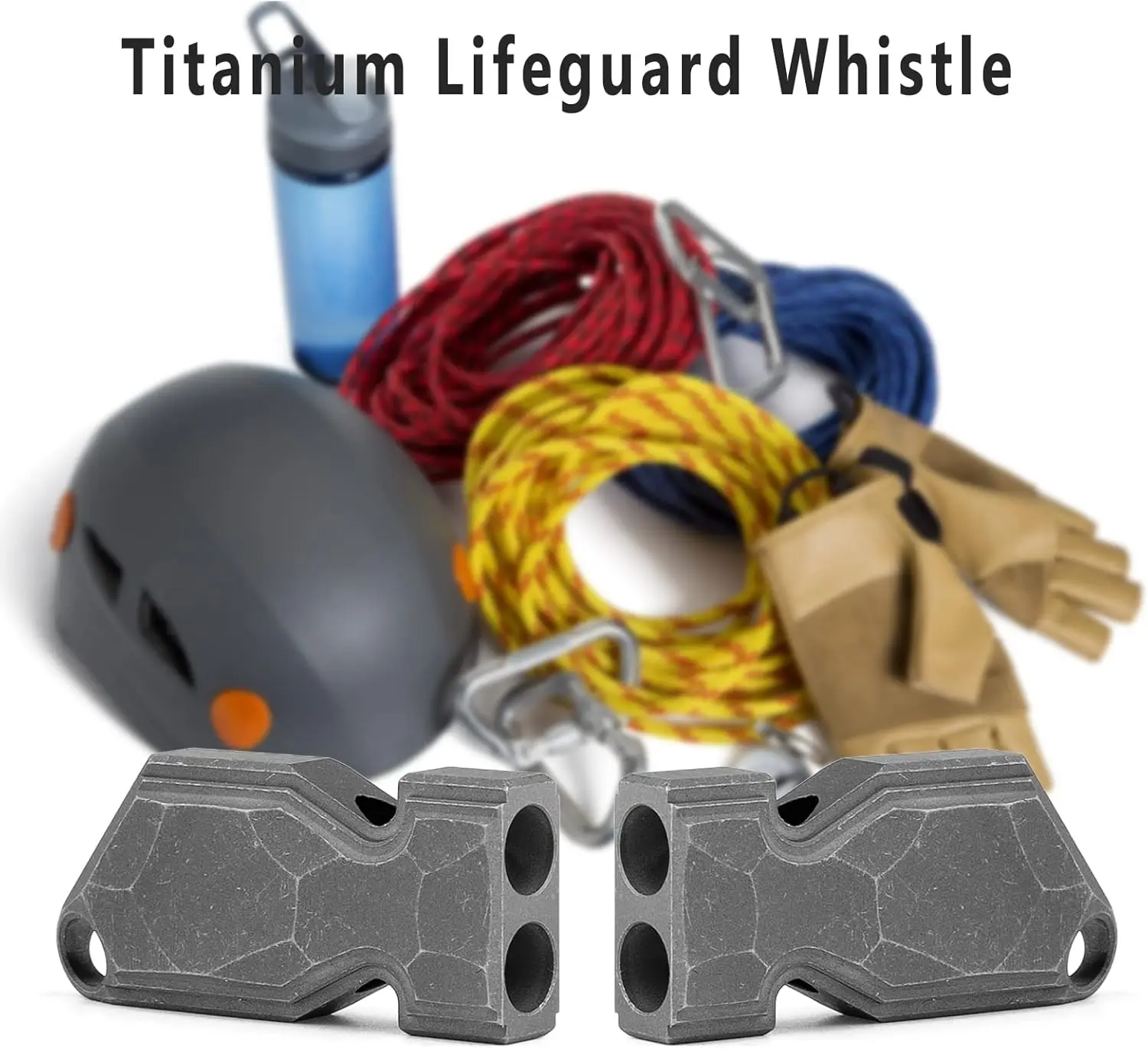 TISUR Titanium Emergency Whistle,EDC Safety Whistles Necklace Loud up to 120db,Survival Whistles for Survival,Hiking.