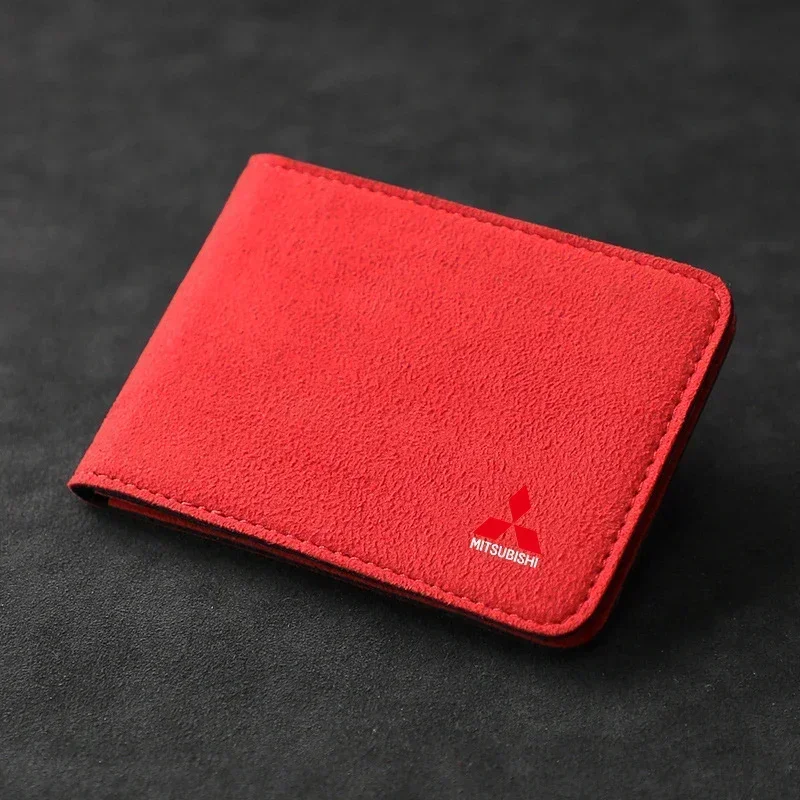 10x8cm Suede Driver License Holder Cover for Mitsubishi Lancer Ex Mirage V33 G4 26 OTO ASX L300 Montero L200 EVO Pajero Galant view 6
