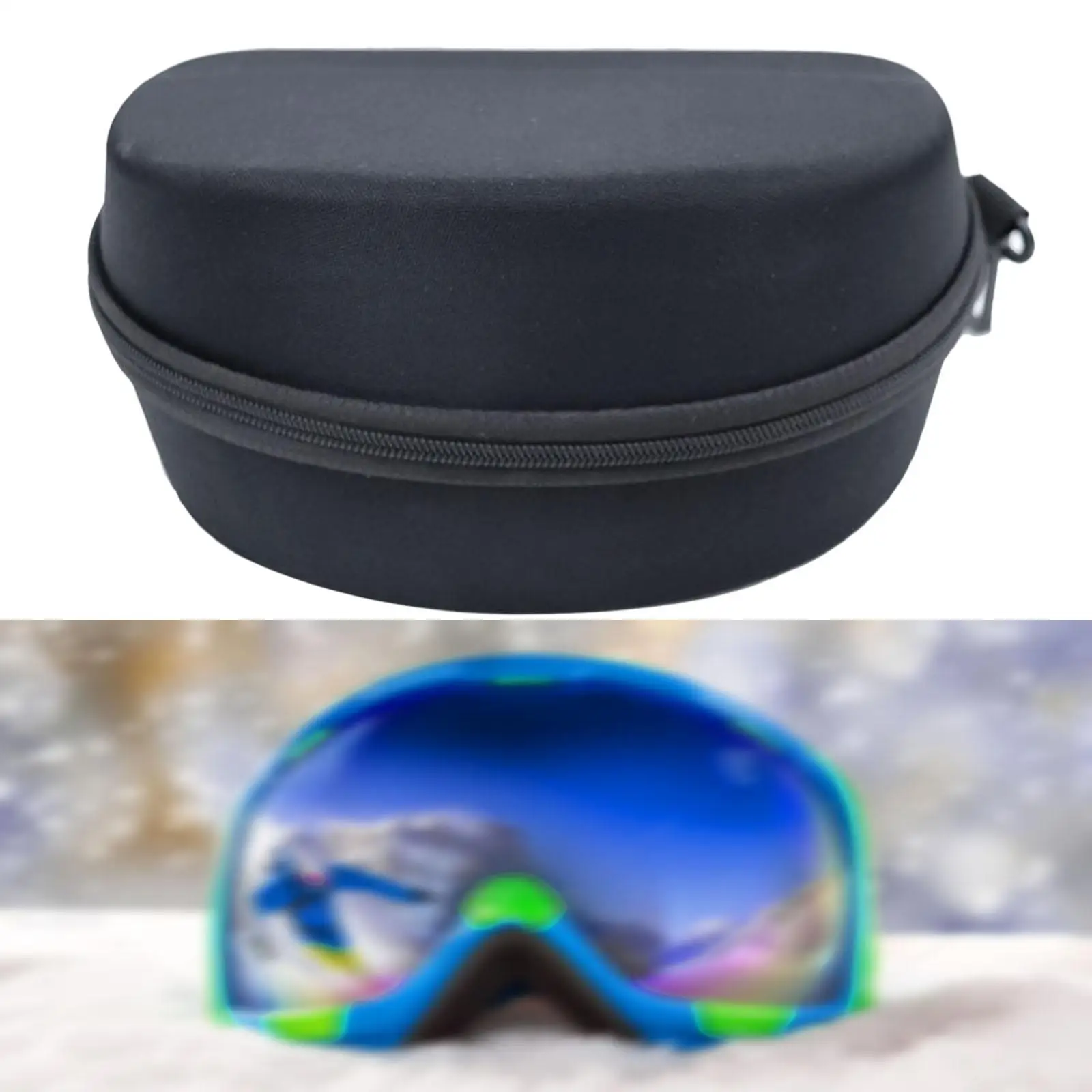 Ski Goggles Case, Snowboard Goggles Storage Case, Lightweight Zipper Case, Sports Glasses Case with Hook