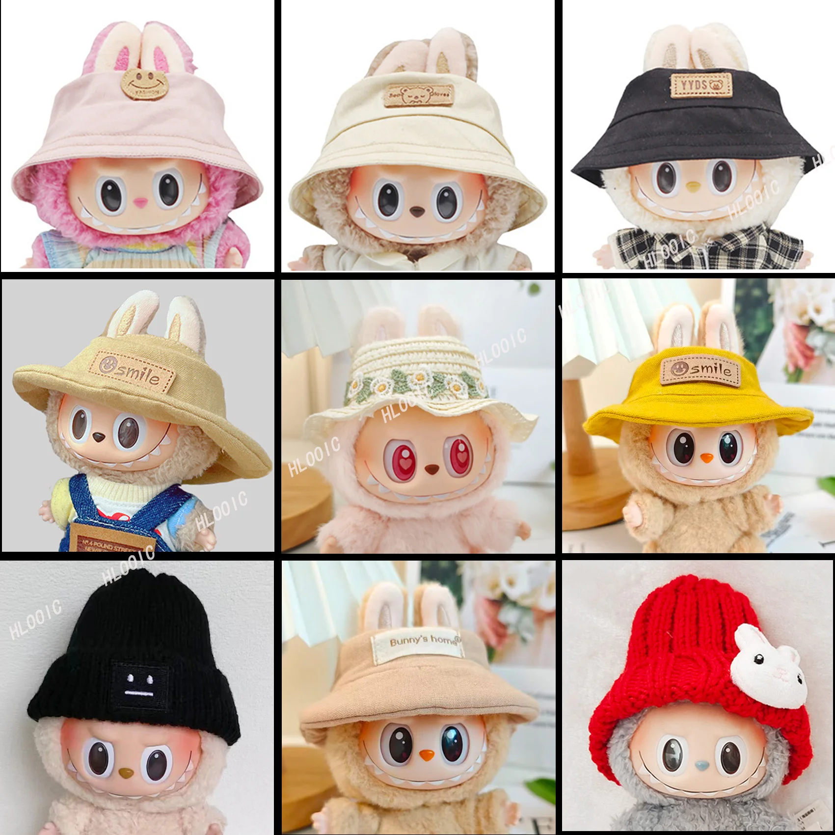 15cm 17cm Labubu hat cap Labubu  V2 have a seat  V1 macaron  doll clothing Accessories