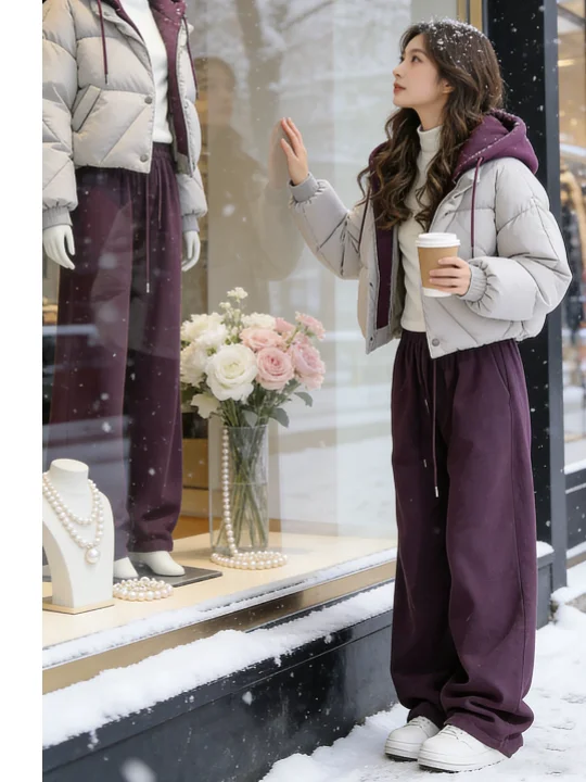 

Sli ort Cotton Jaet 2025 Trendy Korean Sle Hooded Thi Warm Winter Coat Zipper Closure Color Loose Fit Commute