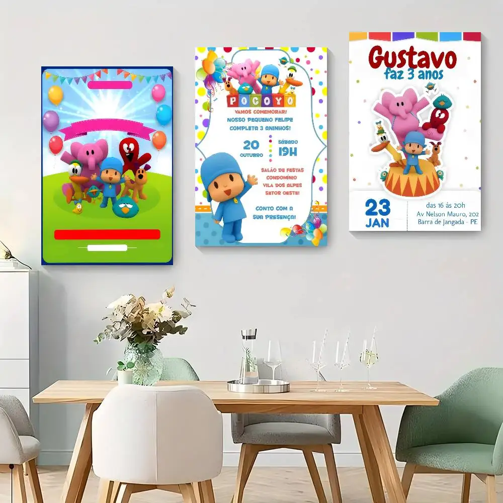 Whitepaper Poster HD Quality Poster Wall Art Painting Study Room Wall Decor Cartoon anime P-Pocoyos Cute