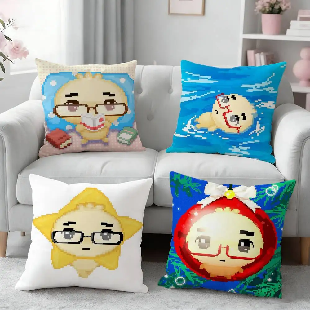 

G-Glasses Dumpling Cute Y2K Pillow Case Pattern Printed Pillowcase For Living Room Sofa Cushion Cover