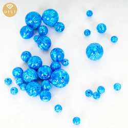 2mm 3mm 4mm 5mm 6mm With Full Hole/Half Hole/Without Hole Synthetic Ball Shape OP05 Blue Fire Opal Bead