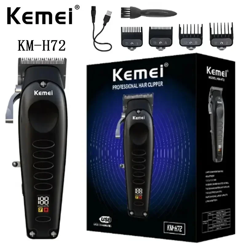 

Kemei/KEMEIH72 cross-border LCD digital display professional hair clipper USB fast charging precision steel knife head electric